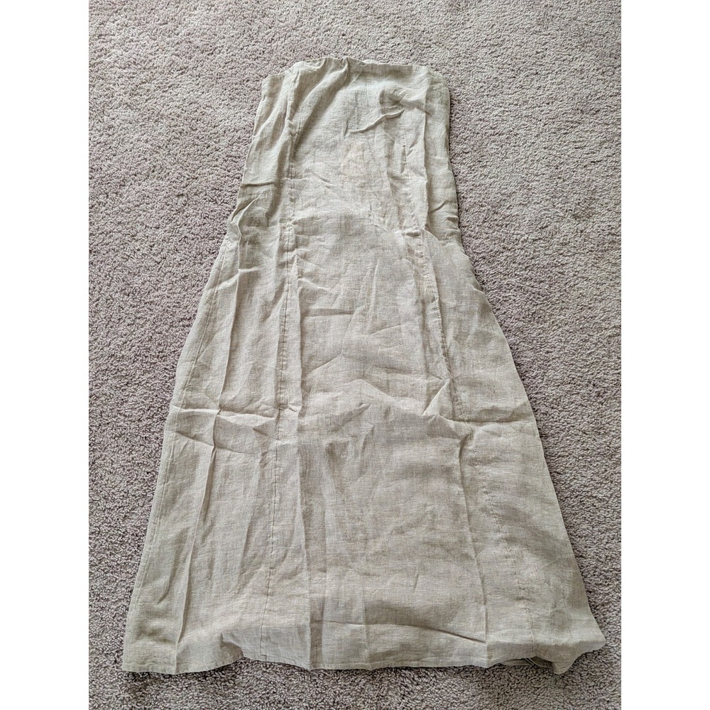 Quince 100% European Linen Strapless Maxi Dress Flax Size Medium NWT